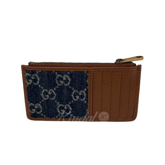 GUCCI Interlocking G Card Case Indigo Brown - Picture 2 of 5